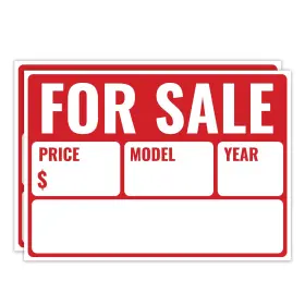 Fscs-1 Venicor 2pc For Sale Sign Car 14 Inches X 10 Price Model Year 14x10