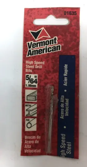 01635 Vermont American High Speed Steel Twist Drill Bit 5/64 Inch Hss Usa Vintagenos