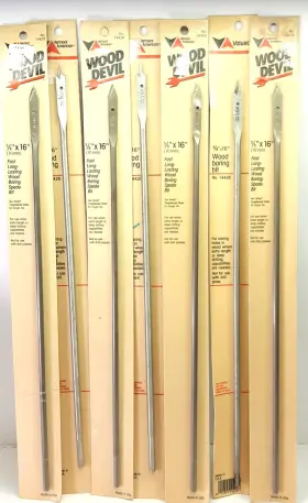 Obb8 Vermont American 045325144268 Lot Of 7 3/8 Inch X 16 Wood Boring Bit Carbon Steel Hex Shank 14426