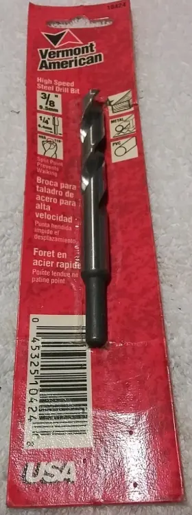 10424 Vermont American 3/8 Inch 4 1/4 Shank H.s.s Drill Bit Usa