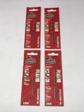12354 Vermont American 4 Sealed New Drill Bit Bulk Lot 1/16 Inch 3/16 5/32 And 1/8 Usa Ma