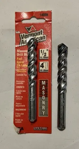 14008 Vermont American No 14008. 1/2 Inch Rotary Masonry Drill Bit 2 Pack