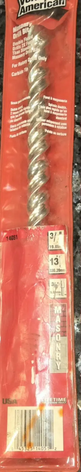 14051 Vermont American Masonary Drill Bit 3/4 Inch 13 3/8drive