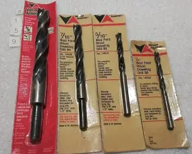14609-14606-14604-14603 Vermont American 4pc Brad Point Wood Doweling Drill Bit Set Made In Germany