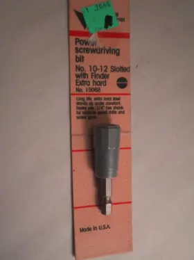 15068 Vermont American 2pk Extra Hard Slotted Screwdriver Bit With Finder #10-12