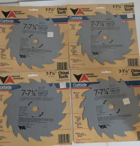 27150 Vermont American Lot Of 4 Carbide Chisel Tooth Saw Blade 7-1/4 Inch 16 Teeth