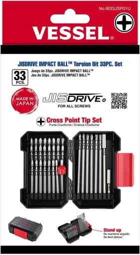 Ib33jsp01u Vessel Jisdrive Impact Ball Torsion Bit 33pc. Set No. Made In Japan