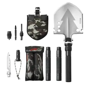 Vevor 197988088783 Survival Shovel 11 In 1 Camping Folding Multitool Portable Compact