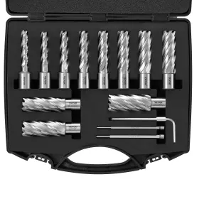 Vevor 840349972572 Annular Cutter Set 13 Pcs Weldon Shank Mag Drill Bits 7/16 Inch To 1-1/16 C