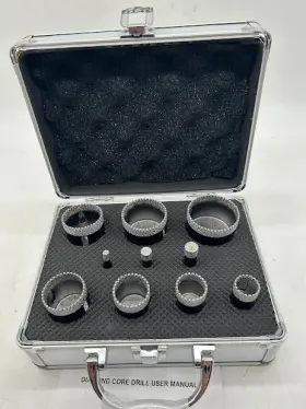 Sstz-003 Vevor Diamond Core Drill Bit Set Power Tool 10-pieces Hole Saw Kit Triangular Shank