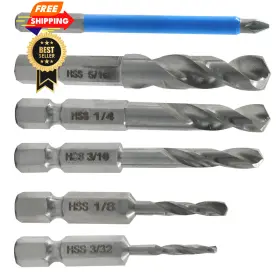 Gaoj250617-6 Vibedor 5 Pack Stubby Drill Bit Set Quick 3/32 1/8 3/16 1/4 5/16 Inch Gaoj250617-6 Vibedor 5 Pack Stubby Drill Bit Set Quick 3/32 1/8 3/16 1/4 5/16 Inch