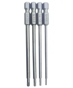 Vicrazze 768492172734 Rc 1.5 2.0 2.5 And 3.0mm Hex Head Allen Wrench Drill Bit S2 Steel 1/4 Inch Shank 3