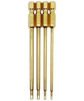 Vicrazze 768492173366 Rc Hex Bit Set 1.5 2.0 2.5 And 3.0mm Head Allen Wrench Drill S2 Steel 1/4 Inch
