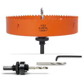 Vktby148 Vikiton 7 Inch Bi-metal Hole Saw With Arbor For Metal Wood Plastic - Fast Smooth Drilling