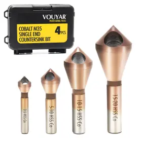 Kmcocdb005 Vouyar 4pcs Cobalt Steel Single End Countersink Drill Bit With Coating Finish