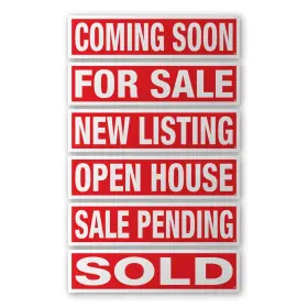 Vse 650403454513 Real Estate Sign Rider Kit 6x24 Inch Sold Red And White
