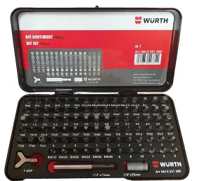614250300 W Rth New Wurth 105 Piece 1/4 Inch Bit Set - 0614 251 300 Free Shipping