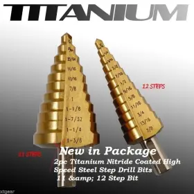 2pctitanium Warrior 60378 Nitride Coated High Speed Steel Step Drill Bits 11 And 12 Bit