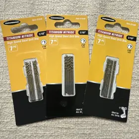 61549 Warrior And 1/8 Inch Titanium High Speed Steel Drill Bit Set 7 Pc 3 Packs