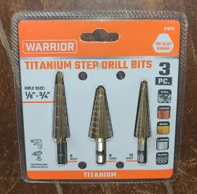 91616 Warrior 3pc Titanium Step Drill Bits #91616