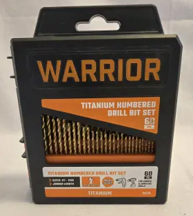 59319 Warrior Products New Split Point Titanium Index Drill Bit Set 60 Pc