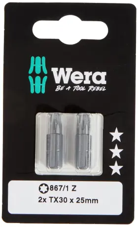 05073316001 Wera 013288029171 867/1 Sb Torx Bits Tx 30 X 25 Mm 2 Pieces