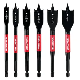 Ct033 Wesleydrill 6 Pcs Heavy Duty Spade Drill Bit Setpaddle Flat Bits Wood Hole Cutter High Carbo