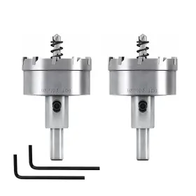 W0001840 Wexecon 2pcs 2 Inch 51mm Carbide Hole Saw Kit For Metal Cutter Drill Bit With Pi