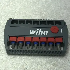 70098 Wiha 7 Piece Terminator Blue Impact Screw Bit Set With Magnetic Holder