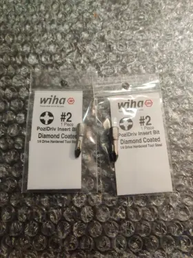 71222pozidriv Wiha 71222 Diamond Insert Bit #2 X 25mm Germany Pack Of 2