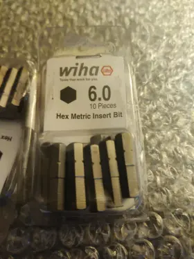 71318 Wiha Hex Metric Insert Bit 6.0mm X 25mm 10 Pieces Germany