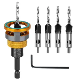 Ckz-004 Wildbossy Countersink Drill Bit Set With Depth Stop 4pcs Hcs Four Blades B