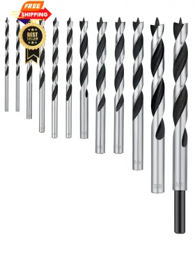 Mgz-005 Wildbossy Brad Point Drill Bit Set 12pcs 1/8 Inch - 1/2 Wood With Double