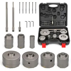 Qbkkq-002 Wildbossy Concrete Hole Saw Kit With Sds Plus And Max Shank 20pcs Cement Set Fo