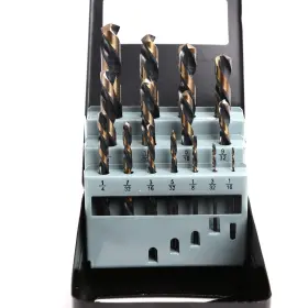 Wintools 752987730786 Left Hand Drill Bit Set 15 Piece M2 Hss With Titanium Nitride Coating Sa