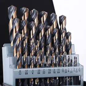 Witwocky 445002529518 29pcs Cobalt Drill Bit Set 1/16 Inch -1/2 135 Degree Tip Hss With Black An