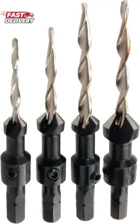 2590405 Wolfcraft Wolcraft Screw Setter Set With Tapered Drill Bits
