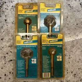 3334 Wolfcraft Set Of 4 Forstner Wood Boring Bit Titanium Nitride Coated