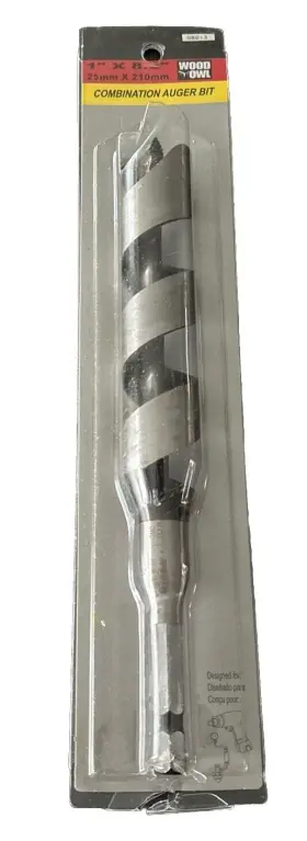 06013 Woodowl Standard Spurred Combination Auger 1 Inch X 8 Bit