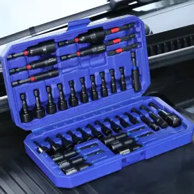 003132 Workpro 39pcs Magnetic Nut Driver Sets Impact Drill Bit 1/4 Inch Sae And Metric
