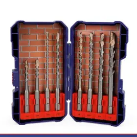 004542 Workpro 8pcs Sds Plus Rotary Hammer Drill Bit Set Carbide Tip Masonry Concrete
