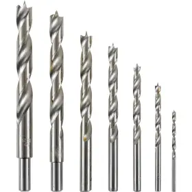 Wsi 789610841264 7 Pc. Brad Point Drill Bit Set - High Strength Steel For Hard And Soft Wood Bu