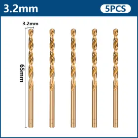 Mhz058020m2dz5 Xcan 3.2-5.mm Hss M2 Cobalt Coated Twist Drill Bit For Wood Metal Drilling