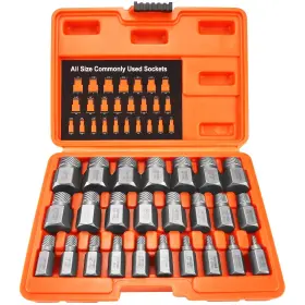 Xewea 797221834490 25pcs Screw Extractor Set Hex Head Multi-spline Easy Out Bolt Tool