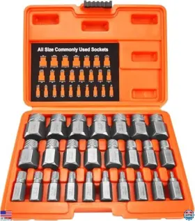 B08l93g1rg Xewea 25pcs Screw Extractor Set Heavy Duty Bolt Remover Chrome Moly Steel Tools