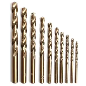 Xfh 313108947970 Cobalt Drill Bits Set 10pcs M35 Jobber Length Twist Kit For Hard Met