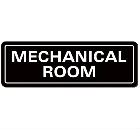 Mr001 Xyl Hc Mechanical Room Sign Equipment 9 Inches X 3 Black