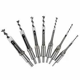 Yaekoo 615200912178 7pcs 1/4 Inch -3/4 Woodworking Chisel Drill Bits Square Hole Mortise