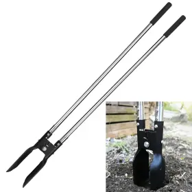 Ylus1174 Yeelor Post Hole Digger With One-piece Manganese Steel Blade Po
