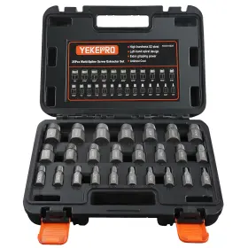 E15025 Yekepro 25pcs Screw Extractor Set Hex Head Multi-spline Easy Out Bolt